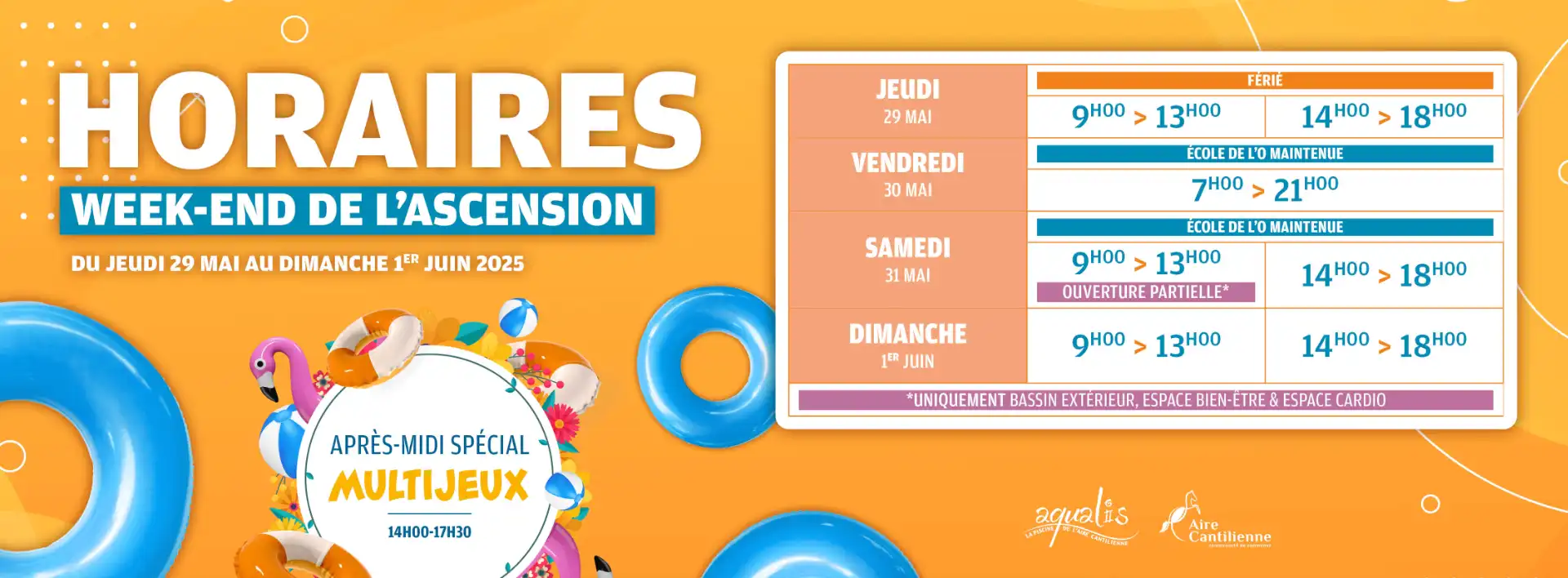 horaires weekend ascension