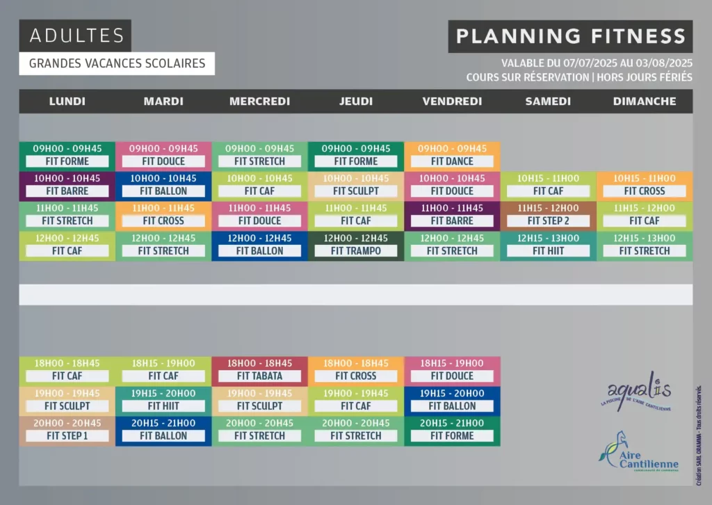 planning fitness juillet 2025